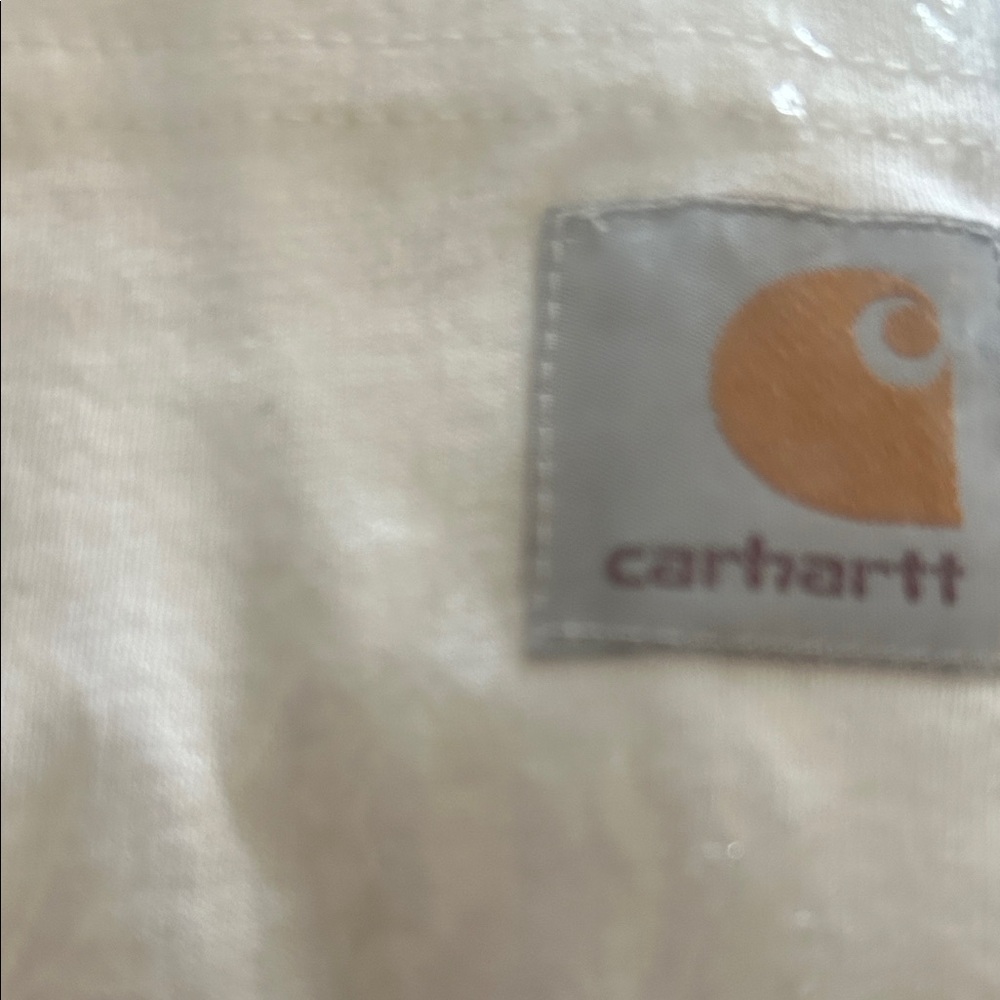NWT: Carhartt White Pocket Tee with Logo Patch. Original Fit